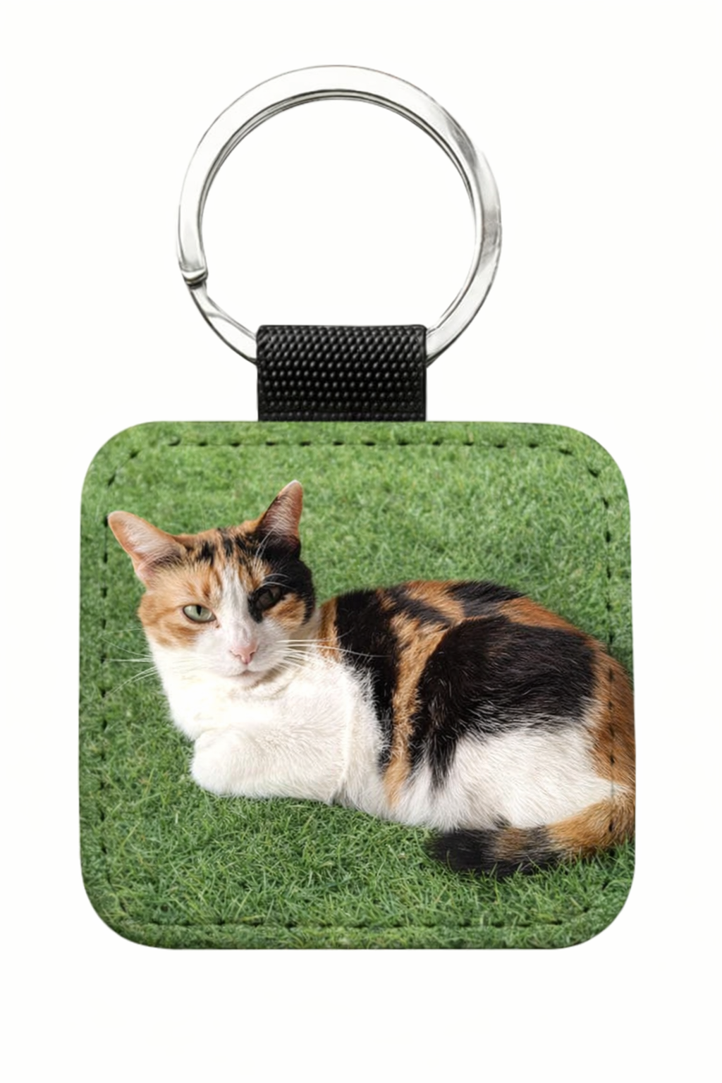 Llavero de cuero cuadrado  - Personalizable