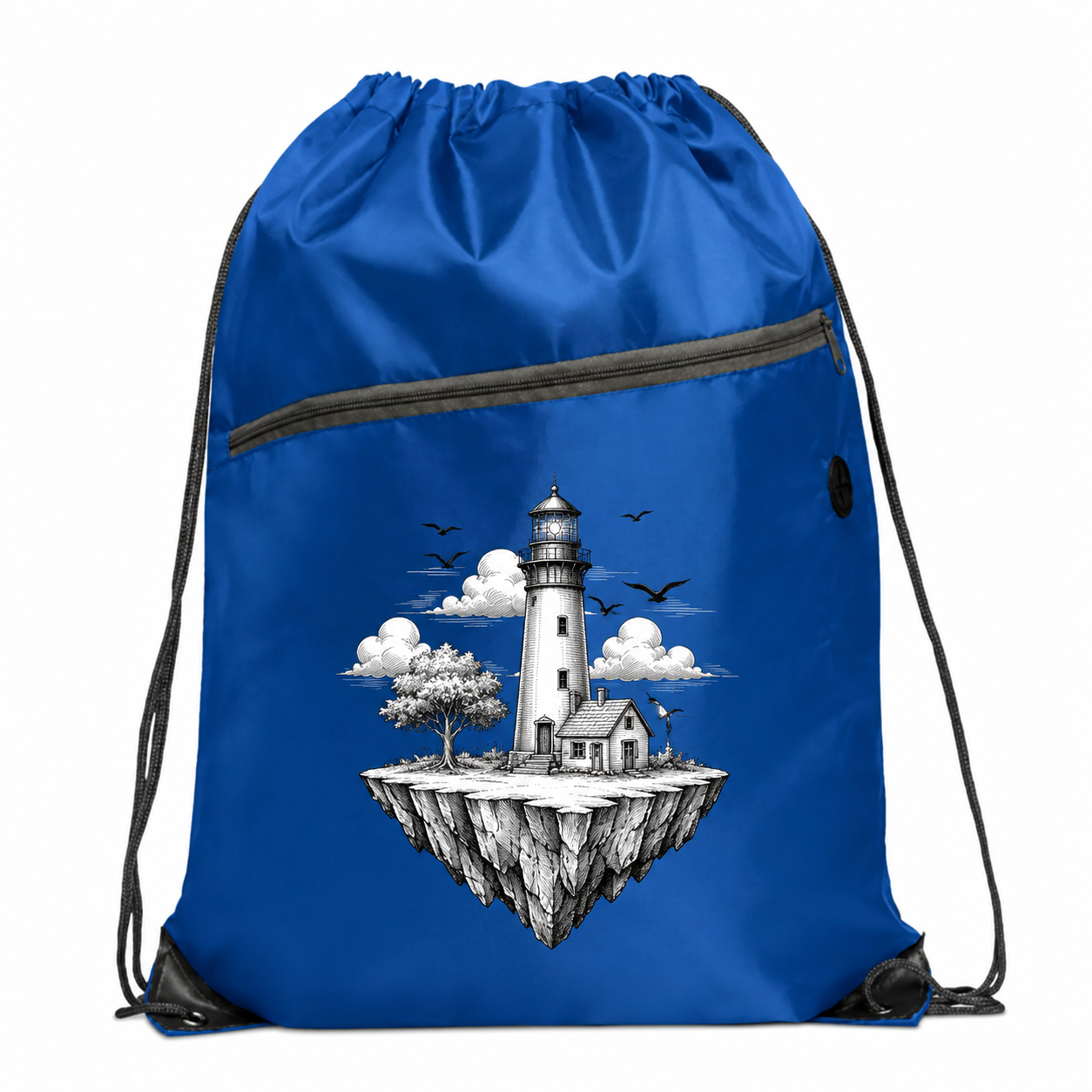 Mochila de cuerdas con cremallera y salida de auriculares