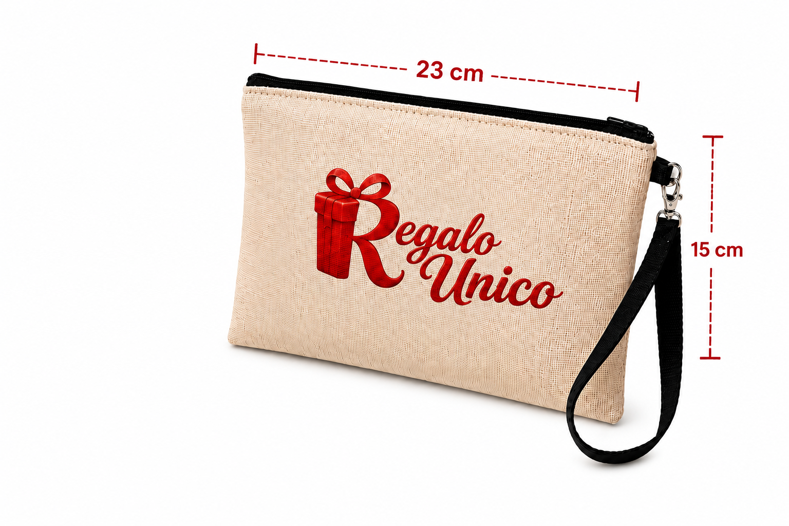 Neceser natura de tejido símil lino Personalizable - Con correa