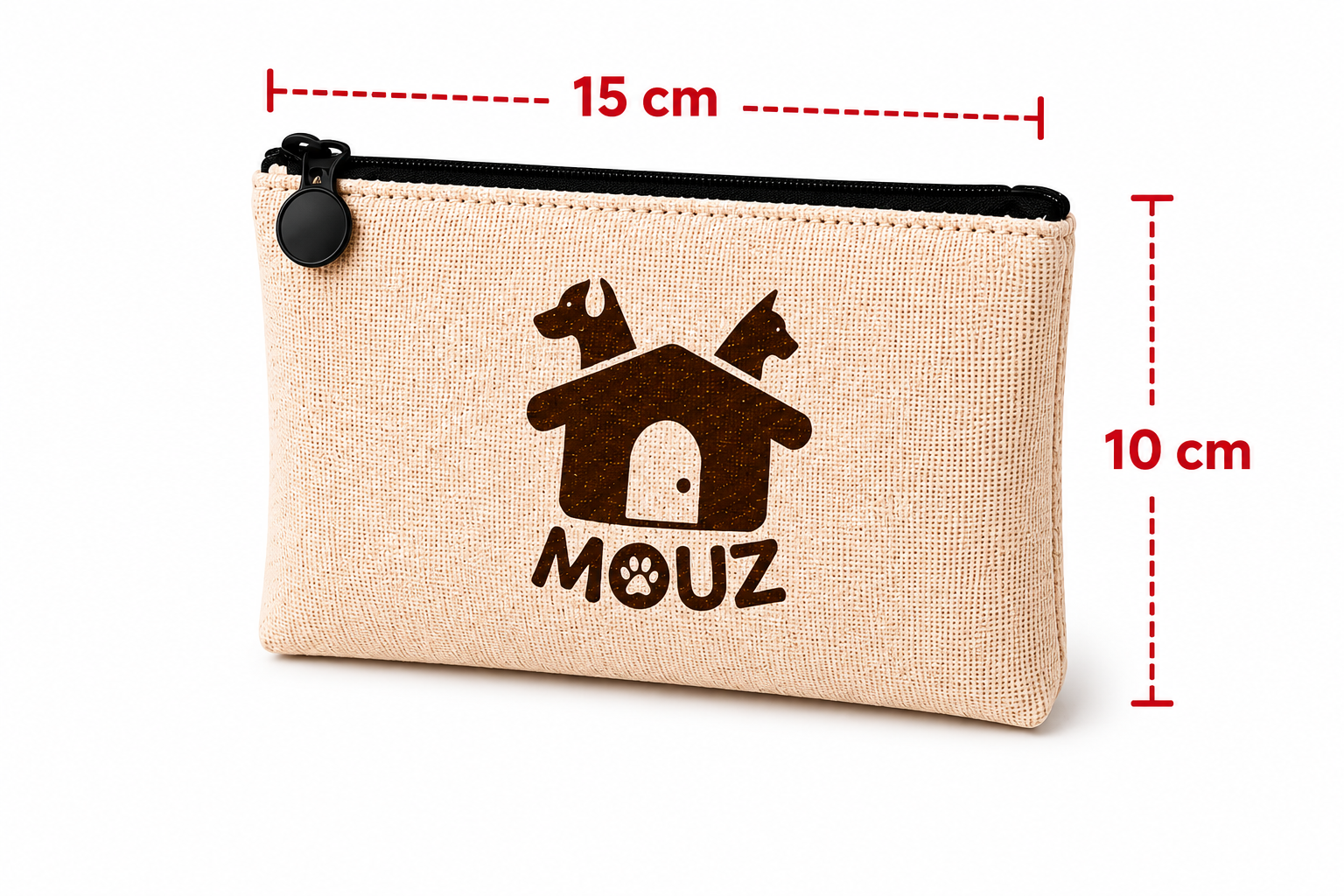 Neceser natura de tejido símil lino Personalizable - Pequeño